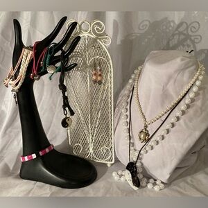 Pink and Pearls Costume Jewelry Lot 10 Pieces